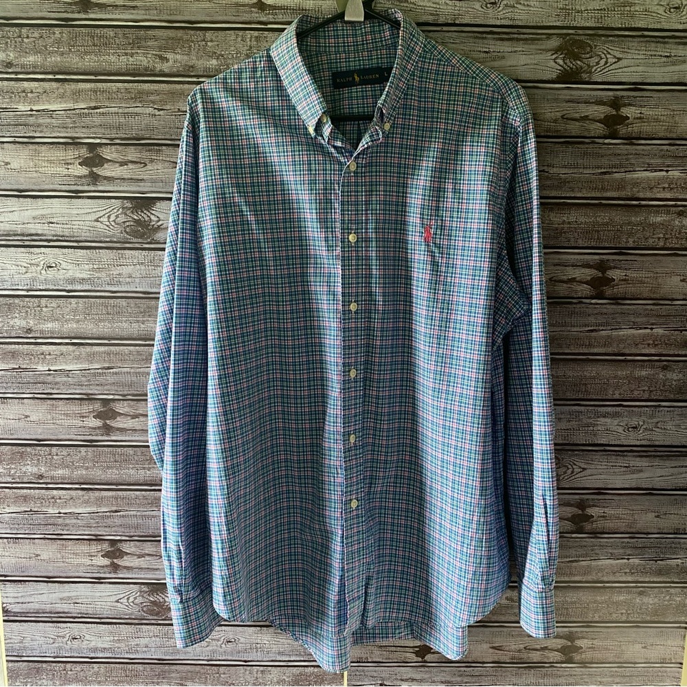 Ralph Lauren Men's Long-Sleeved Button-Down Top Size L